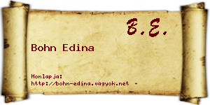 Bohn Edina névjegykártya